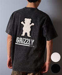 GRIZZLY グリズリー 半袖 Tシャツ メンズ バックプリント BIG PRINT BEAR G25SS1402 ムラサキスポーツ限定(WHT-M)