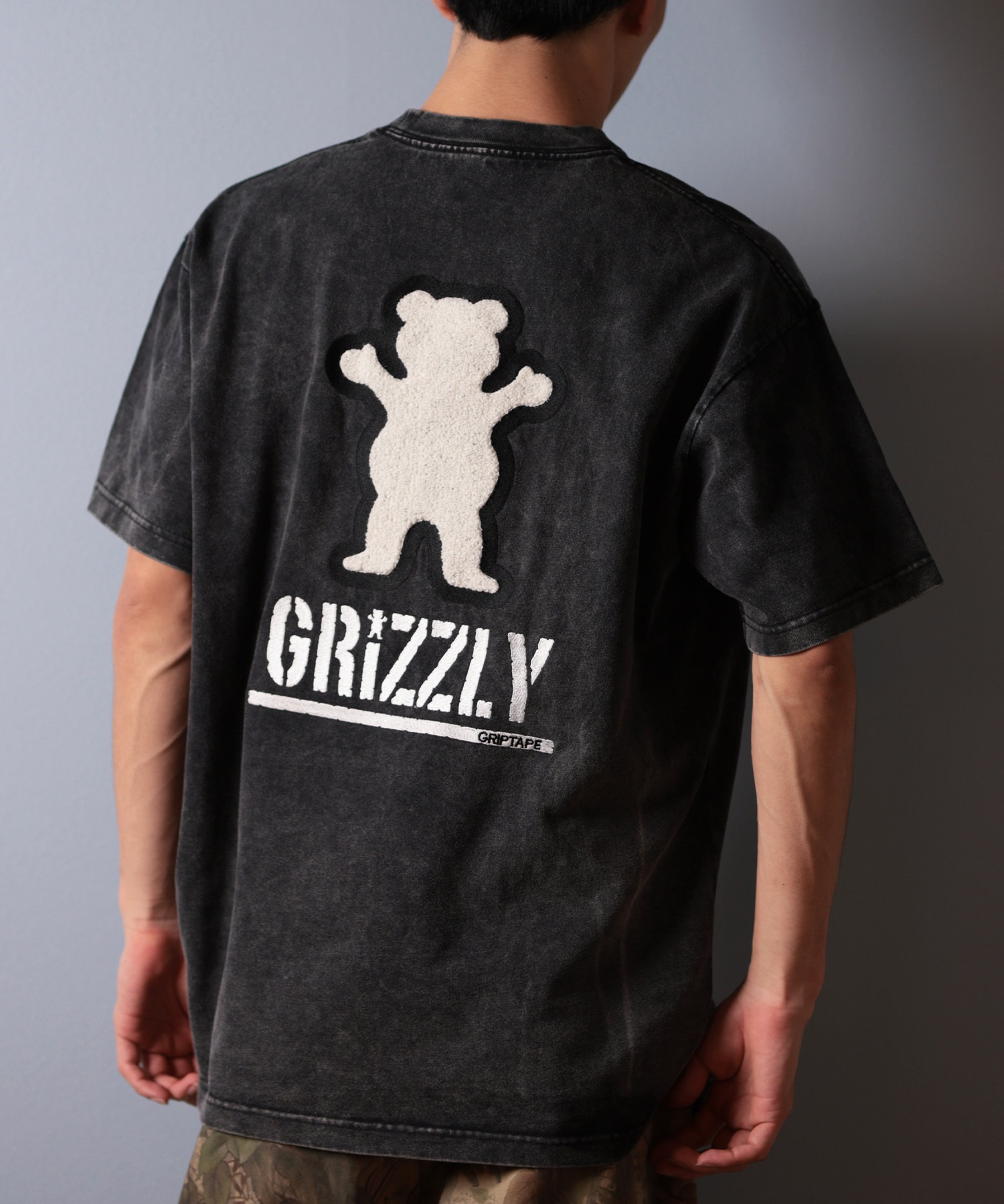 GRIZZLY グリズリー 半袖 Tシャツ メンズ バックプリント BIG PRINT BEAR G25SS1402 ムラサキスポーツ限定(CBK-M)
