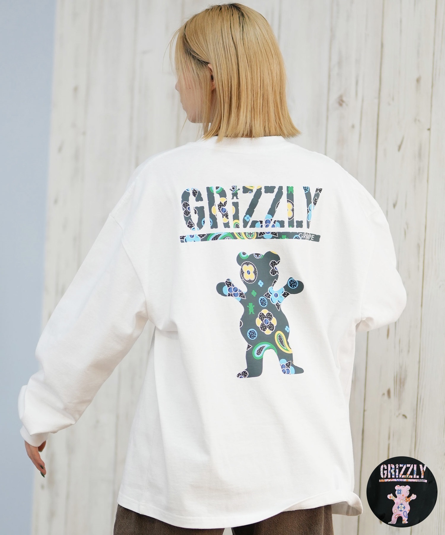 GRIZZLY グリズリー 長袖 Tシャツ ロンT レディース バックプリント