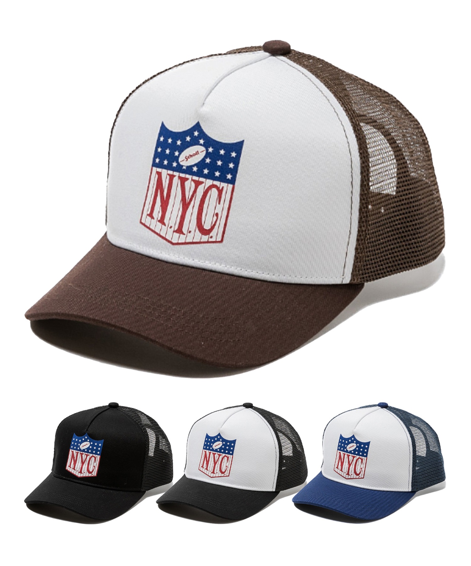 SCHOTT ショット キャップ 帽子 メッシュ トラッカー フリーサイズ NYC TRUCKER CAP SC120(BK/BK-FREE)