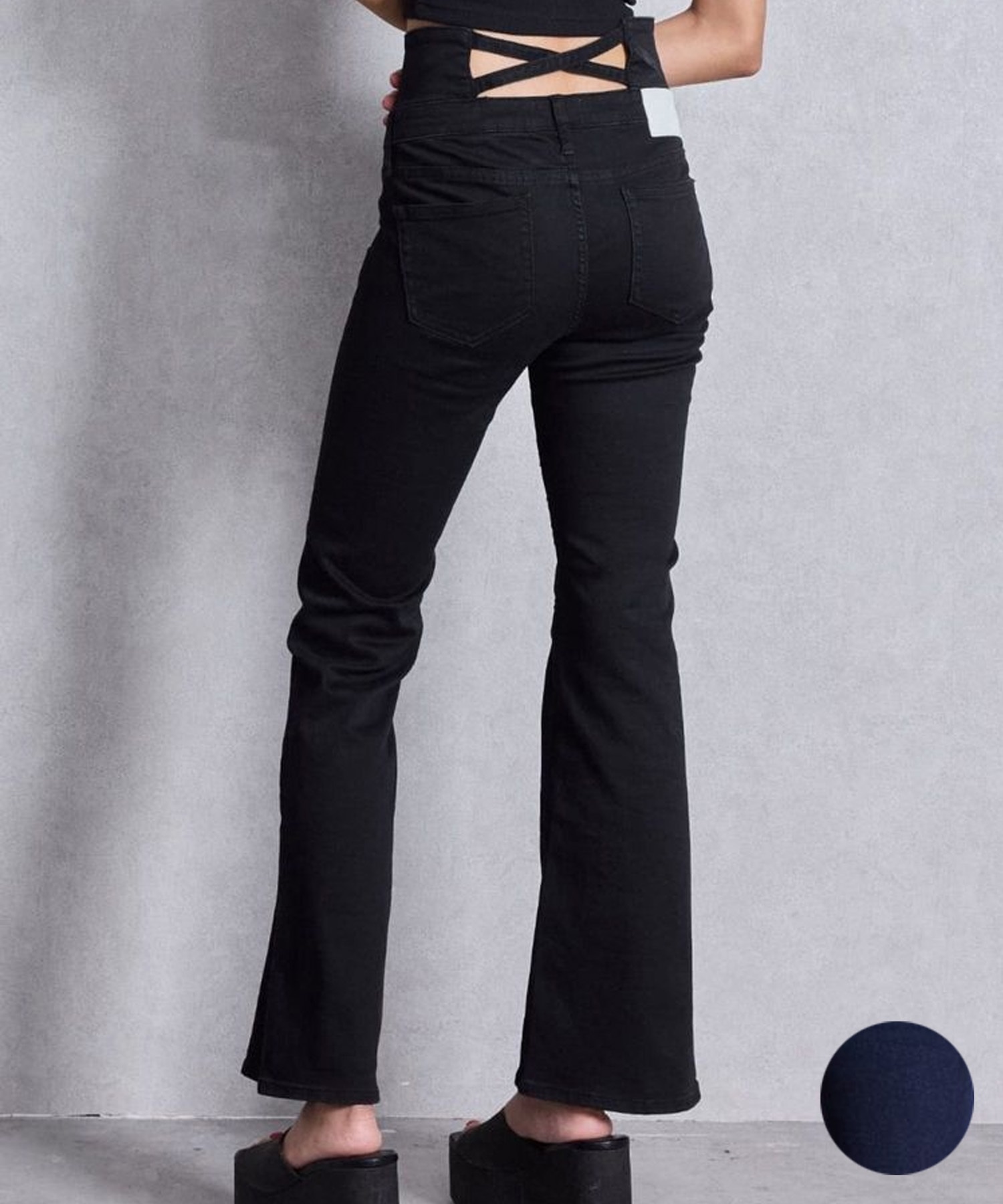 GYDA ジェイダ デニム ロングパンツ レディース NEW ハイウエスト BACK