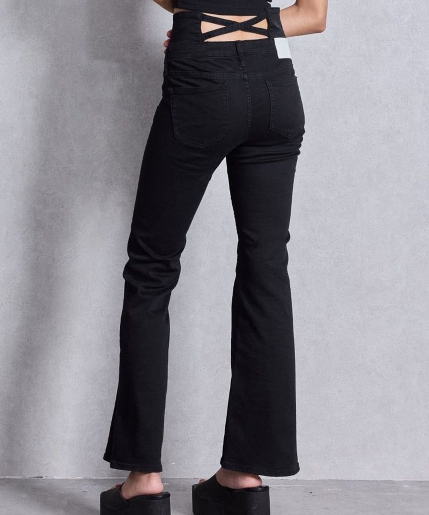 GYDA ジェイダ デニム ロングパンツ レディース NEW ハイウエスト BACK