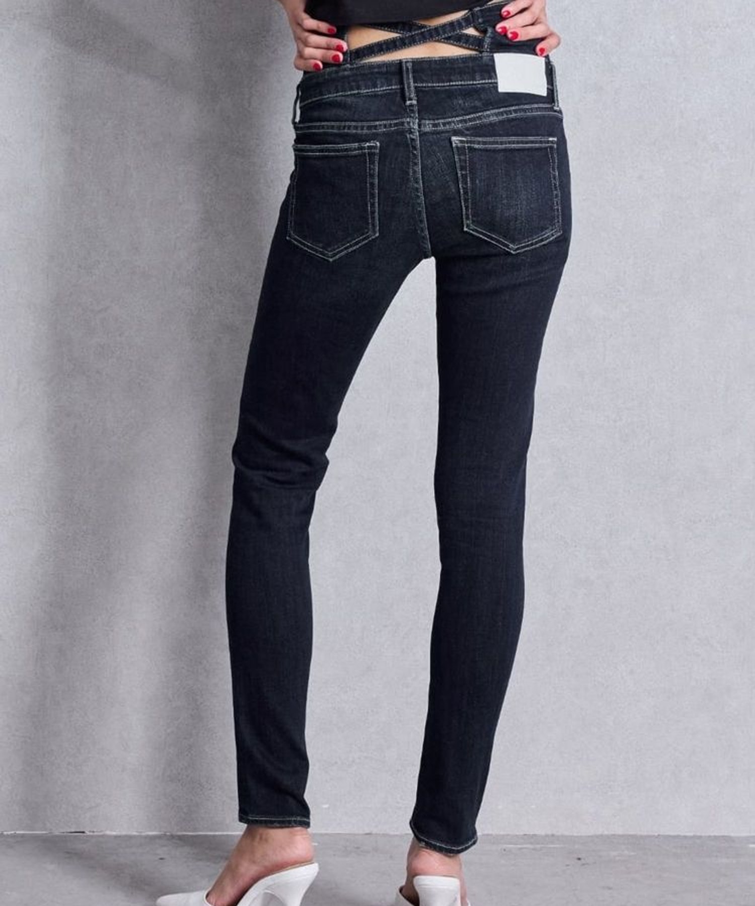 GYDA ジェイダ デニム ロングパンツ レディース ハイウエスト ウエスト