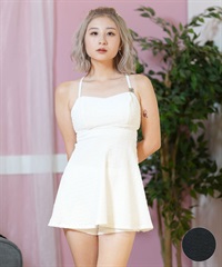 GYDA ジェイダ 水着 レディース ビキニ Aラインワンピース バックリボン ジャガード素材 404120