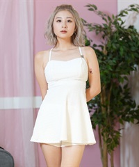 GYDA ジェイダ 水着 レディース ビキニ Aラインワンピース バックリボン ジャガード素材 404120
