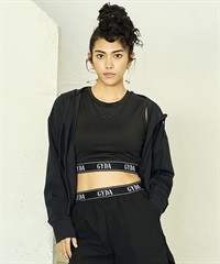 GYDA/ジェイダ 水着 レディース ラッシュガード ジップアップ パーカー 水陸両用 UVカット 体型カバー 404580(BLK-M)