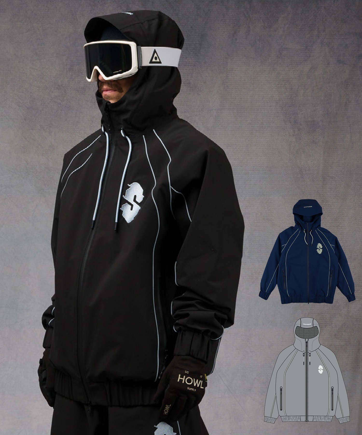 Souvenir スーベニア　スノボージャケット　L SOUVENIR スーベニア INSULATED TRACK JACKET スノーボード ウェア