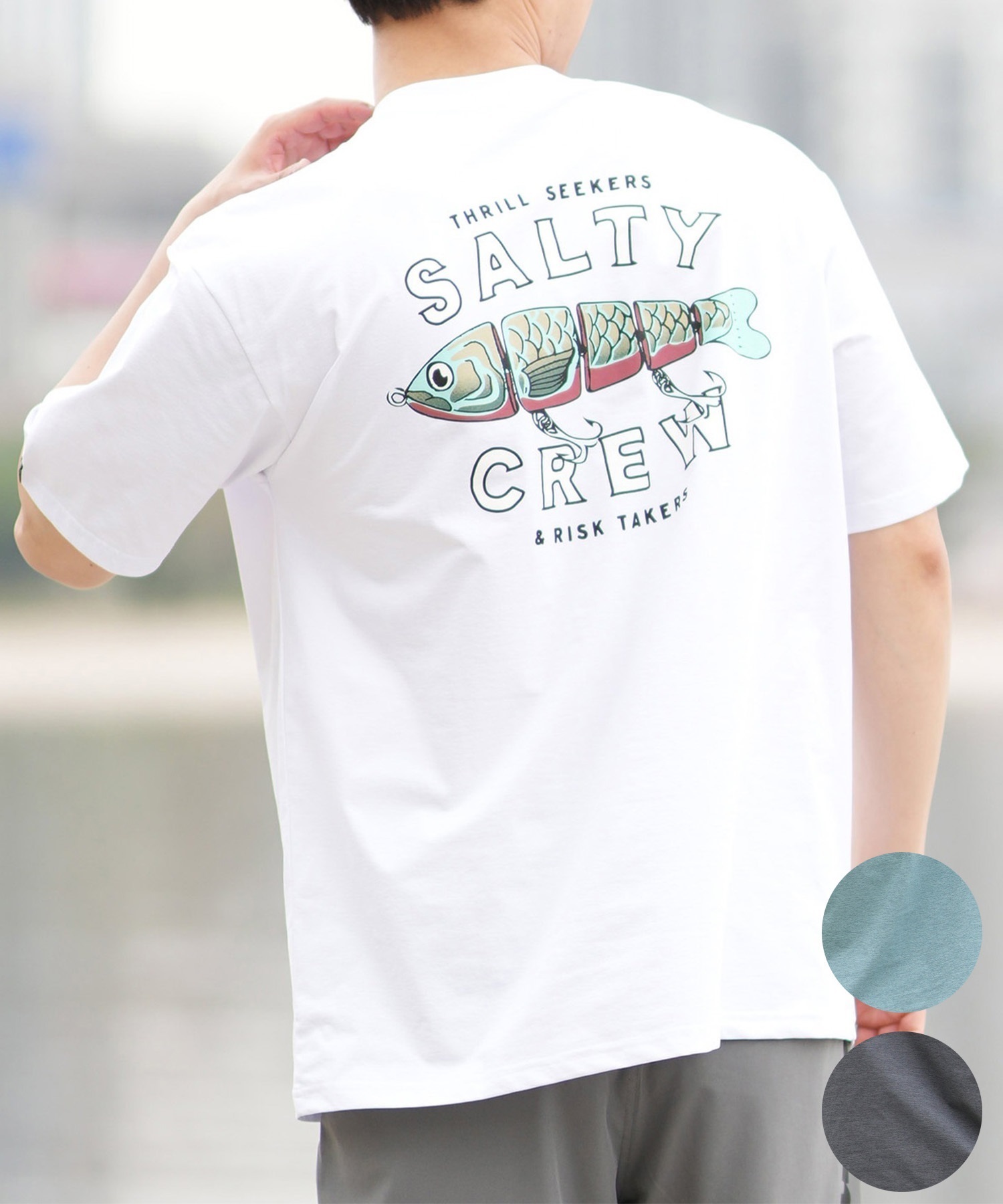 SALTY CREW ソルティークルー 半袖 Tシャツ メンズ 水陸両用 ラッシュガード バックプリント 55-235(CHA-M)