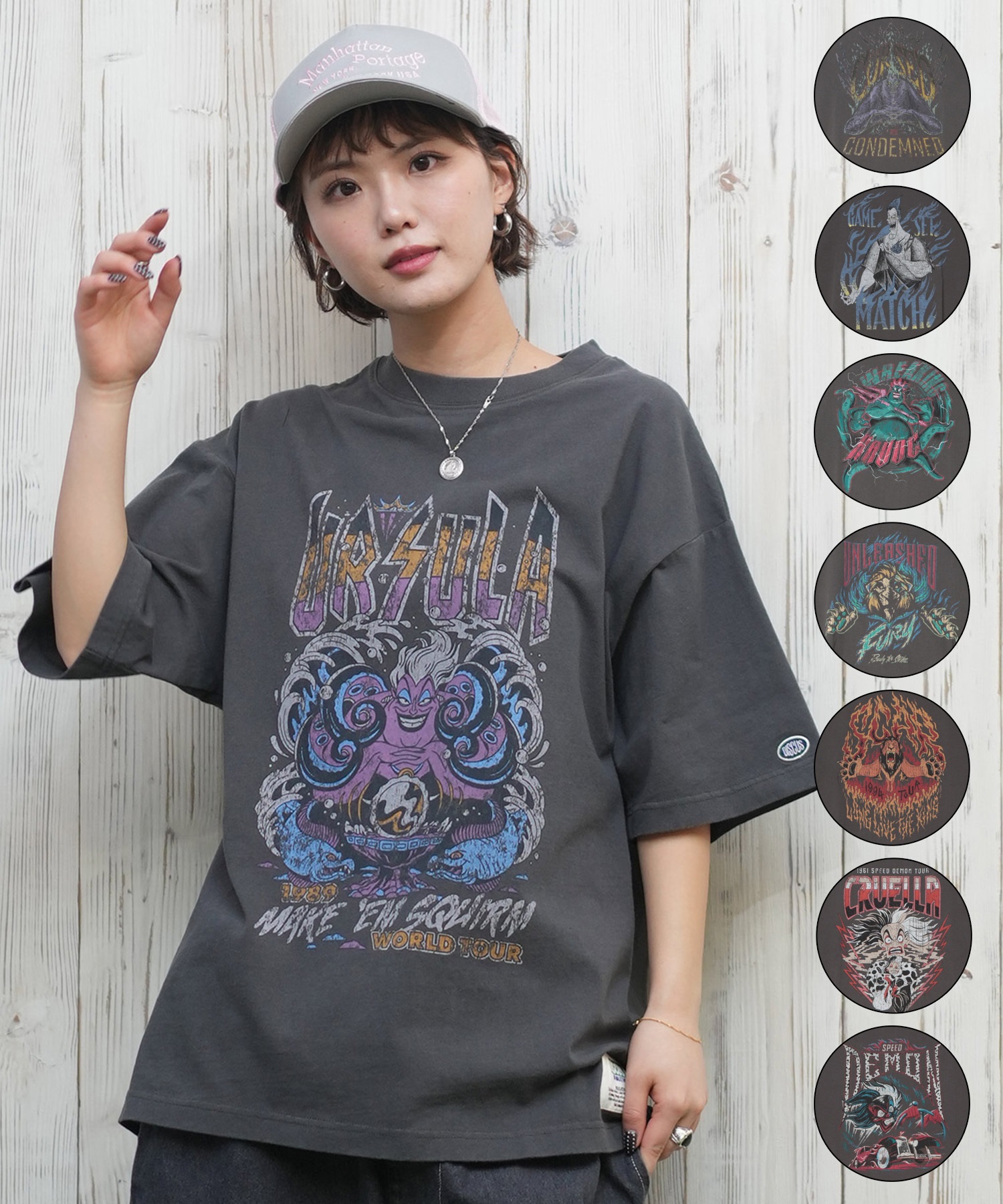 DISCUS ATHLETIC ディスカス アスレチック × Disney Villains ディズニー ヴィランズ コラボ 半袖 Tシャツ レディース 5287-5675(90BK-M)