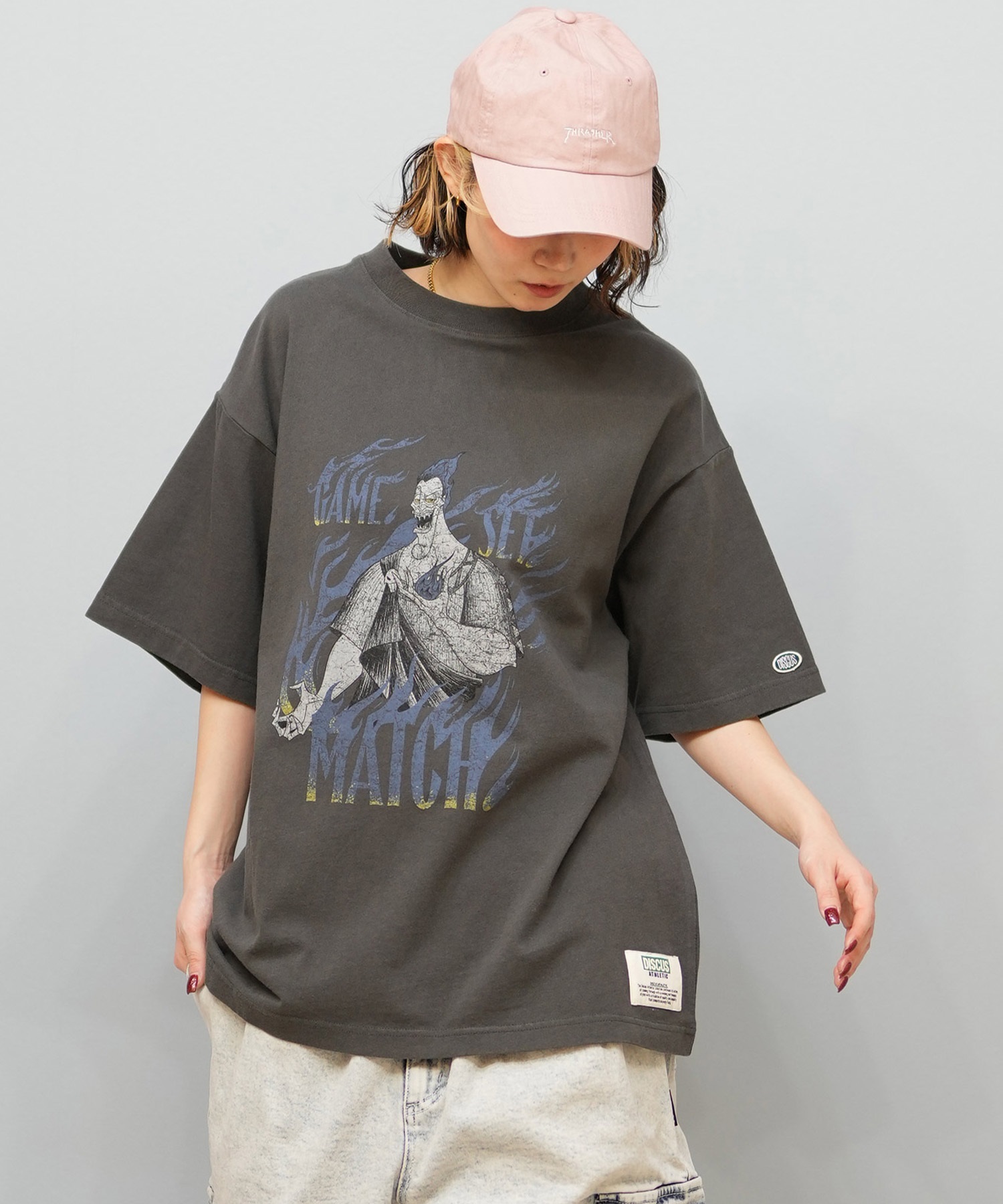 DISCUS ATHLETIC ディスカス アスレチック × Disney Villains ディズニー ヴィランズ コラボ 半袖 Tシャツ レディース 5287-5675(91BK-M)