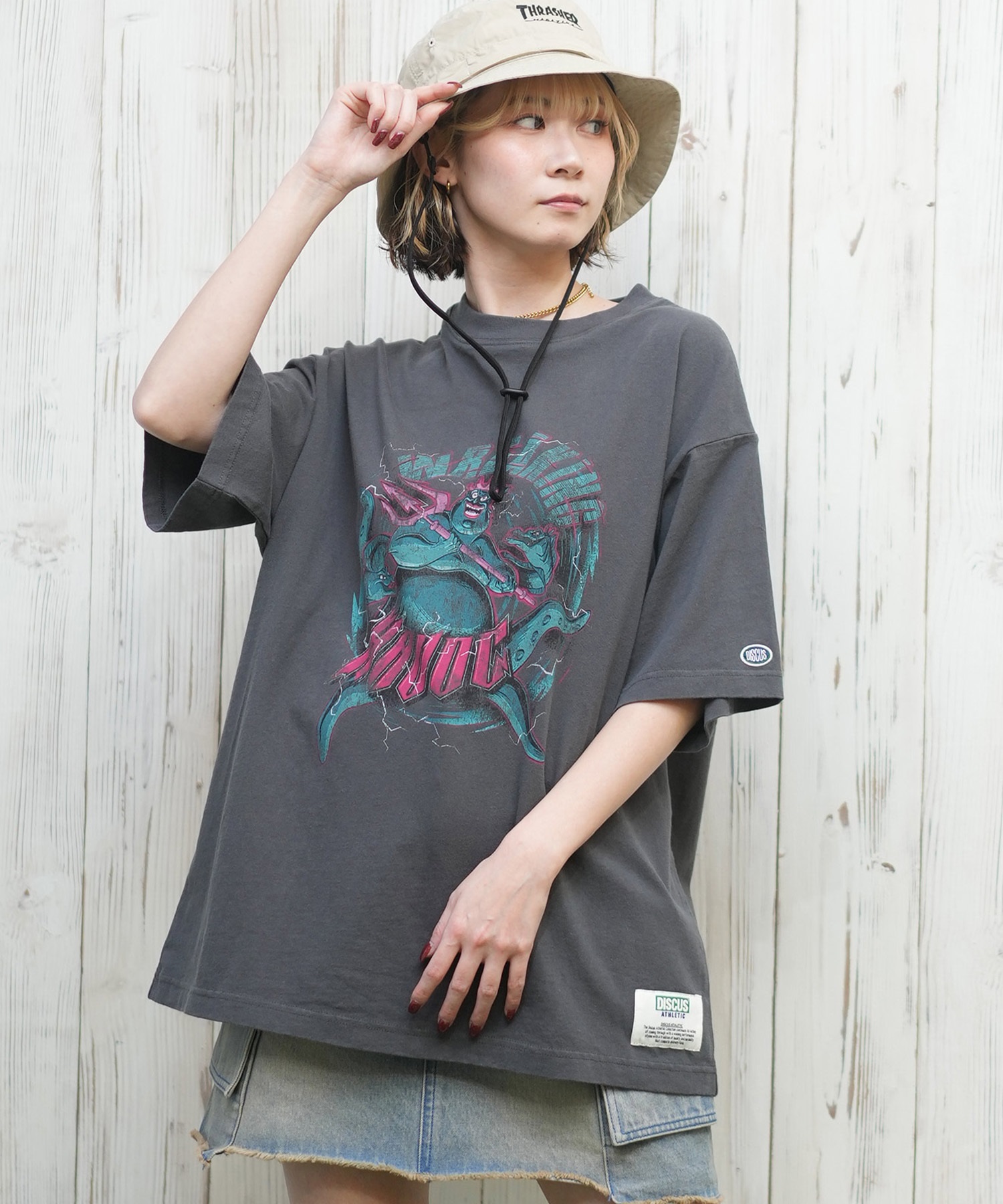 DISCUS ATHLETIC ディスカス アスレチック × Disney Villains ディズニー ヴィランズ コラボ 半袖 Tシャツ レディース 5287-5675(93BK-M)