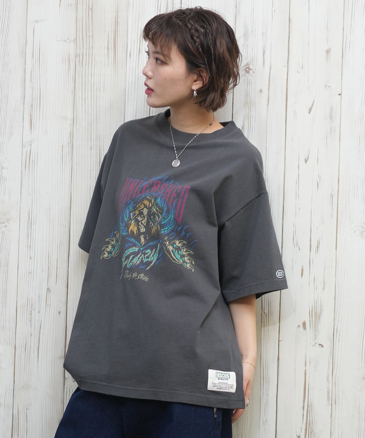 DISCUS ATHLETIC ディスカス アスレチック × Disney Villains ディズニー ヴィランズ コラボ 半袖 Tシャツ レディース 5287-5675(94BK-M)