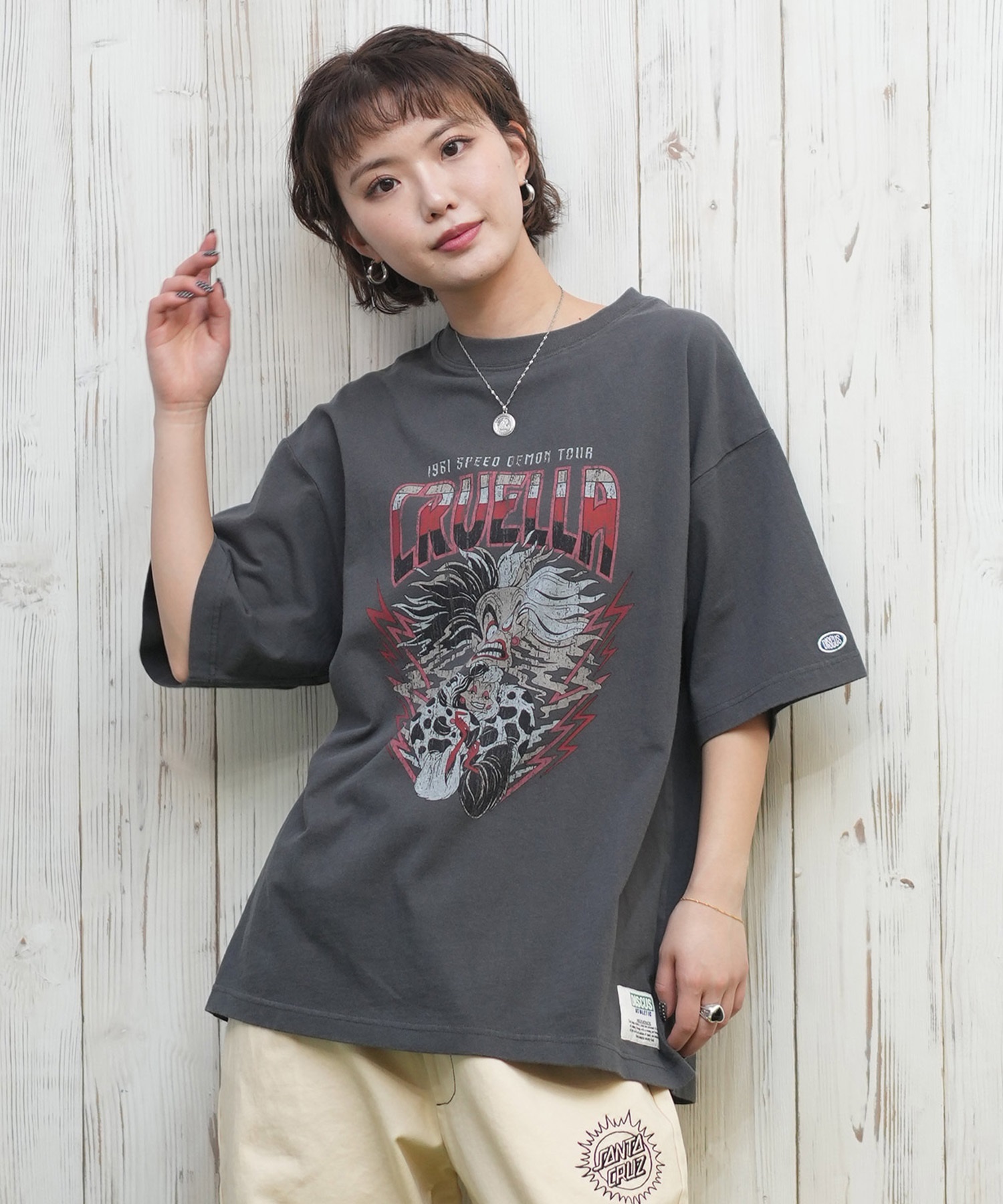 DISCUS ATHLETIC ディスカス アスレチック × Disney Villains ディズニー ヴィランズ コラボ 半袖 Tシャツ レディース 5287-5675(96BK-M)