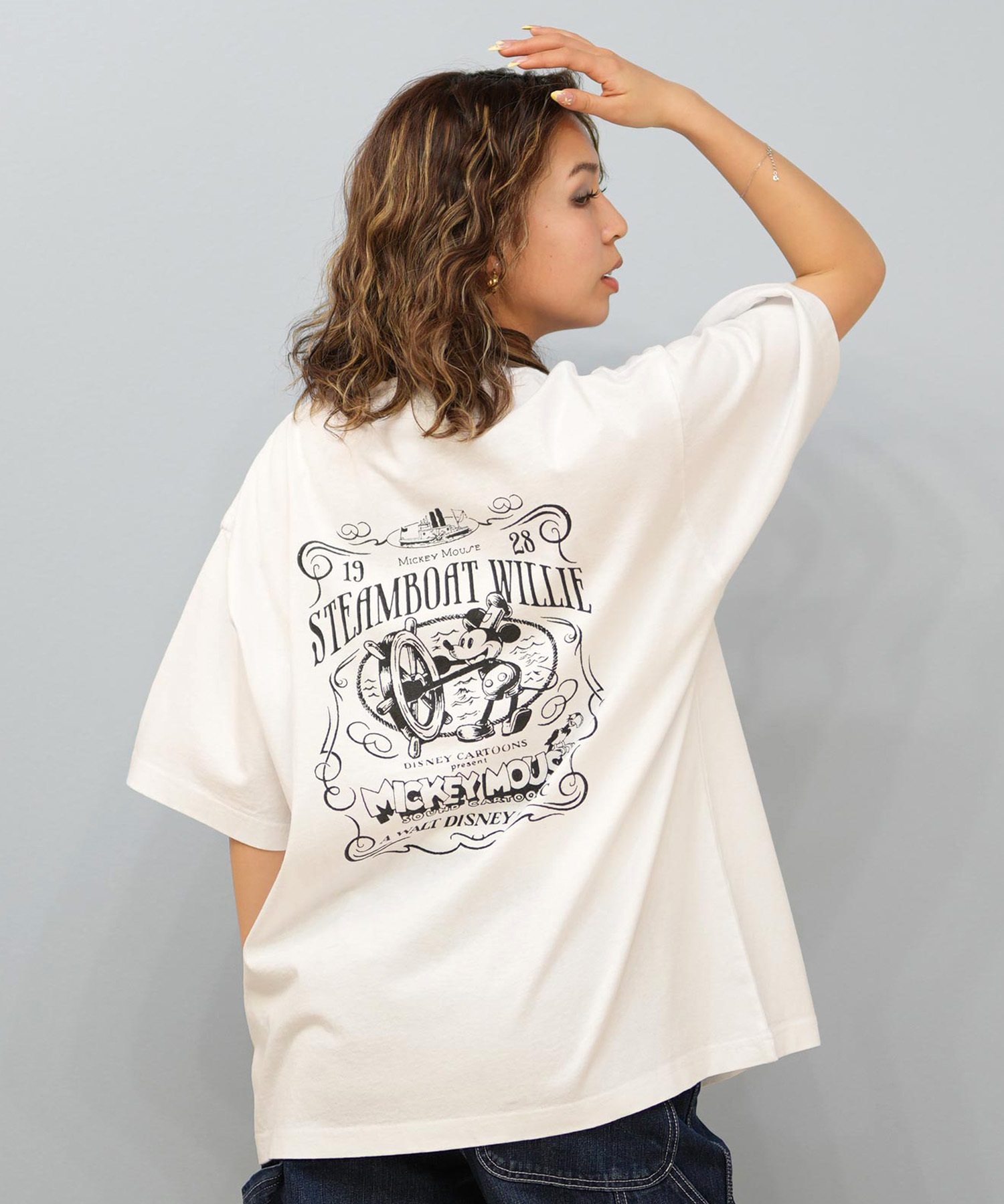 DISCUS ATHLETIC ディスカスアスレチック × Disney ディズニー コラボ 半袖 Tシャツ レディース ミッキーマウス 5287-5975(93OF-M)