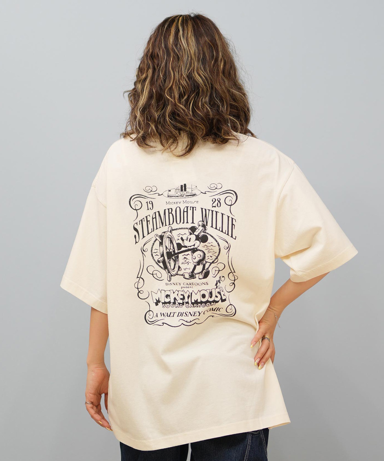 DISCUS ATHLETIC ディスカスアスレチック × Disney ディズニー コラボ 半袖 Tシャツ レディース ミッキーマウス 5287-5975(94IV-M)