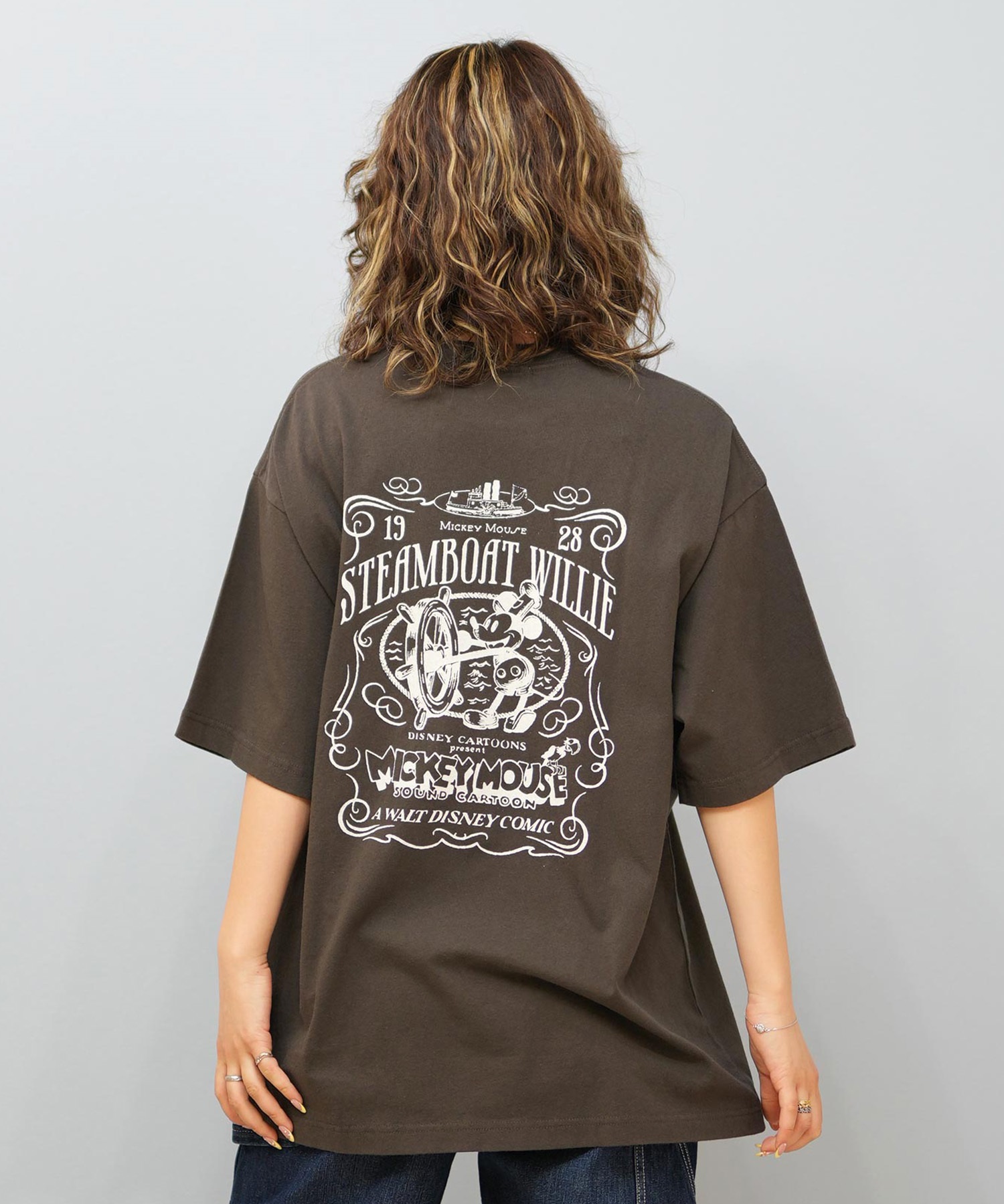 DISCUS ATHLETIC ディスカスアスレチック × Disney ディズニー コラボ 半袖 Tシャツ レディース ミッキーマウス 5287-5975(95BK-M)