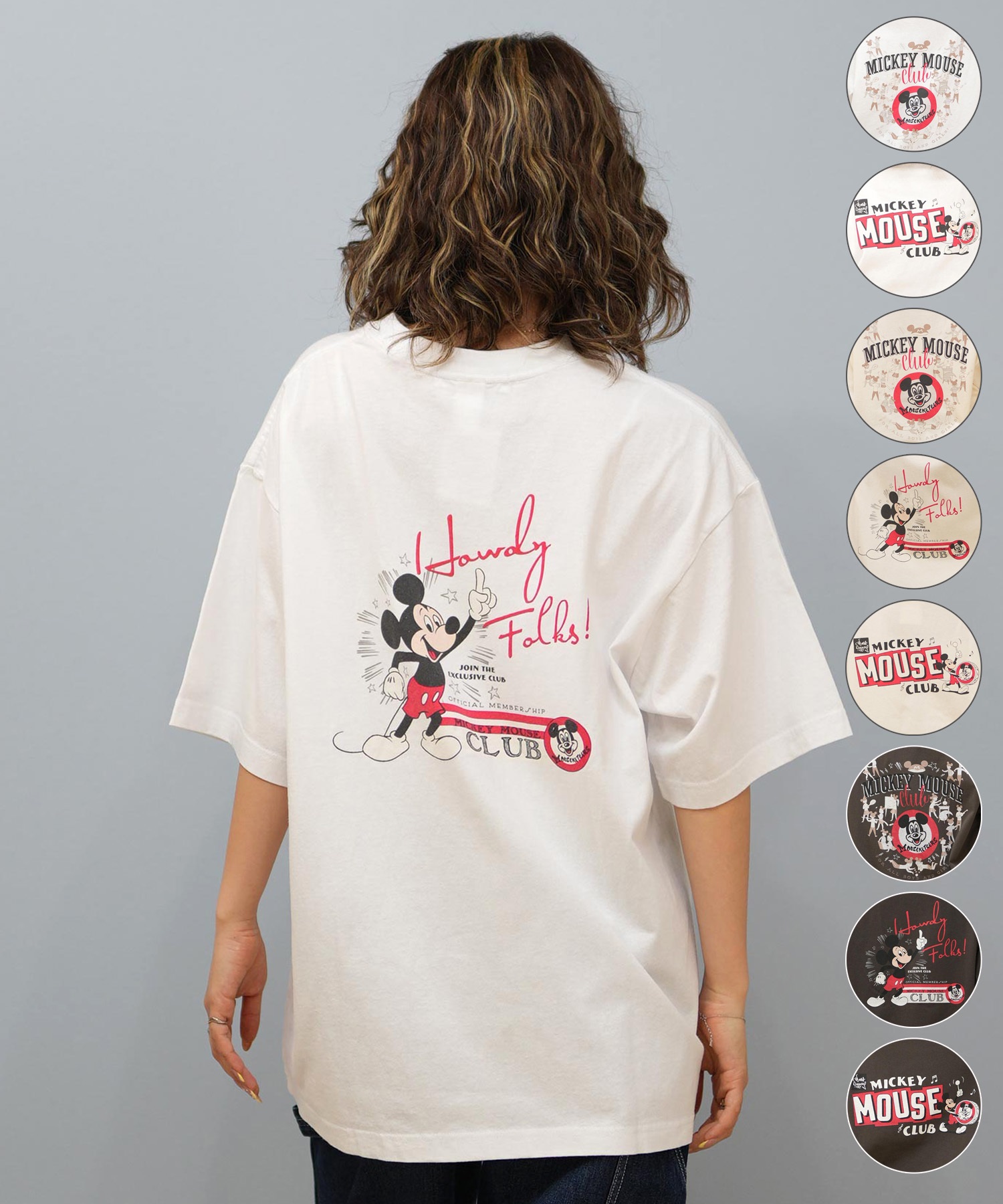 DISCUS ATHLETIC ディスカスアスレチック × Disney ディズニー コラボ 半袖 Tシャツ レディース ミッキーマウス 5287-5976(09OF-M)