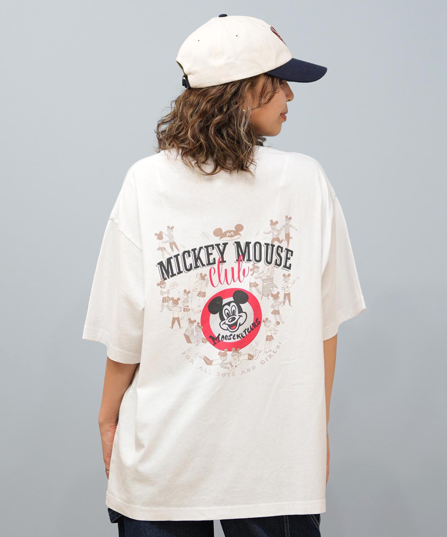 DISCUS ATHLETIC ディスカスアスレチック × Disney ディズニー コラボ 半袖 Tシャツ レディース ミッキーマウス 5287-5976(09OF-M)