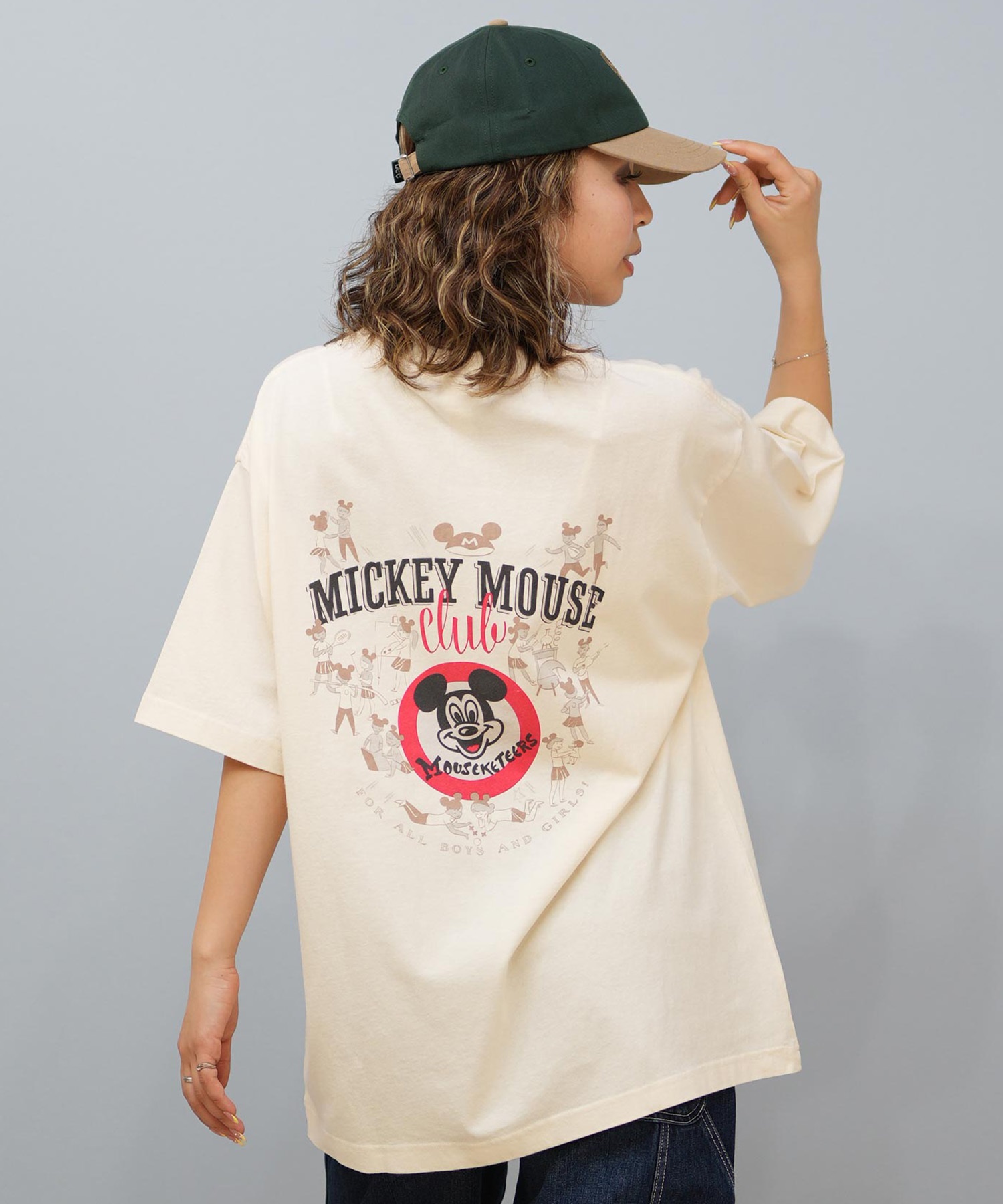 DISCUS ATHLETIC ディスカスアスレチック × Disney ディズニー コラボ 半袖 Tシャツ レディース ミッキーマウス 5287-5976(28IV-M)