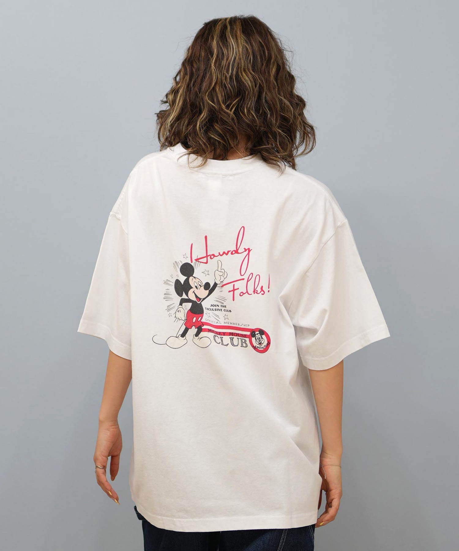 DISCUS ATHLETIC ディスカスアスレチック × Disney ディズニー コラボ 半袖 Tシャツ レディース ミッキーマウス 5287-5976(90OF-M)