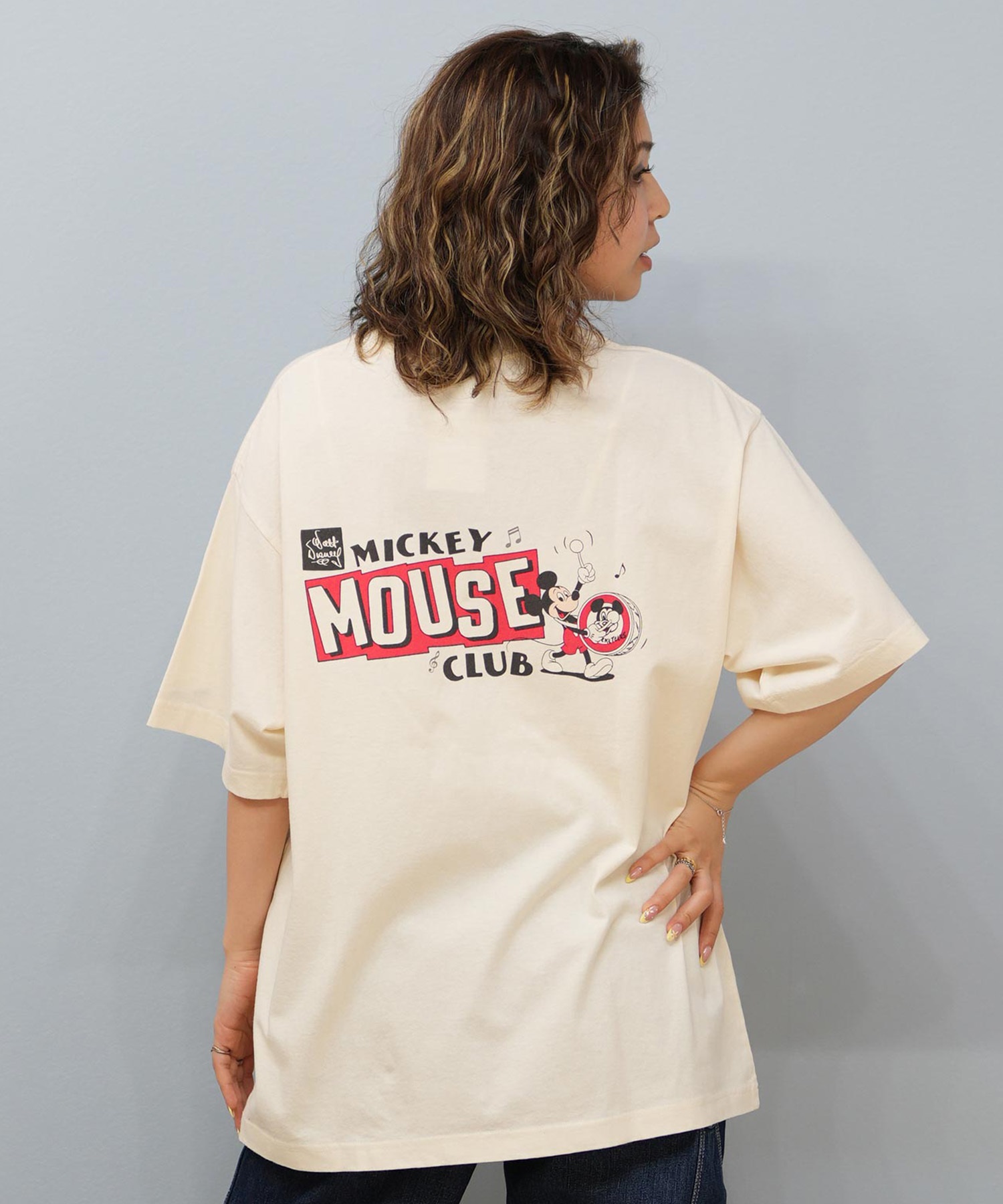 DISCUS ATHLETIC ディスカスアスレチック × Disney ディズニー コラボ 半袖 Tシャツ レディース ミッキーマウス 5287-5976(94IV-M)