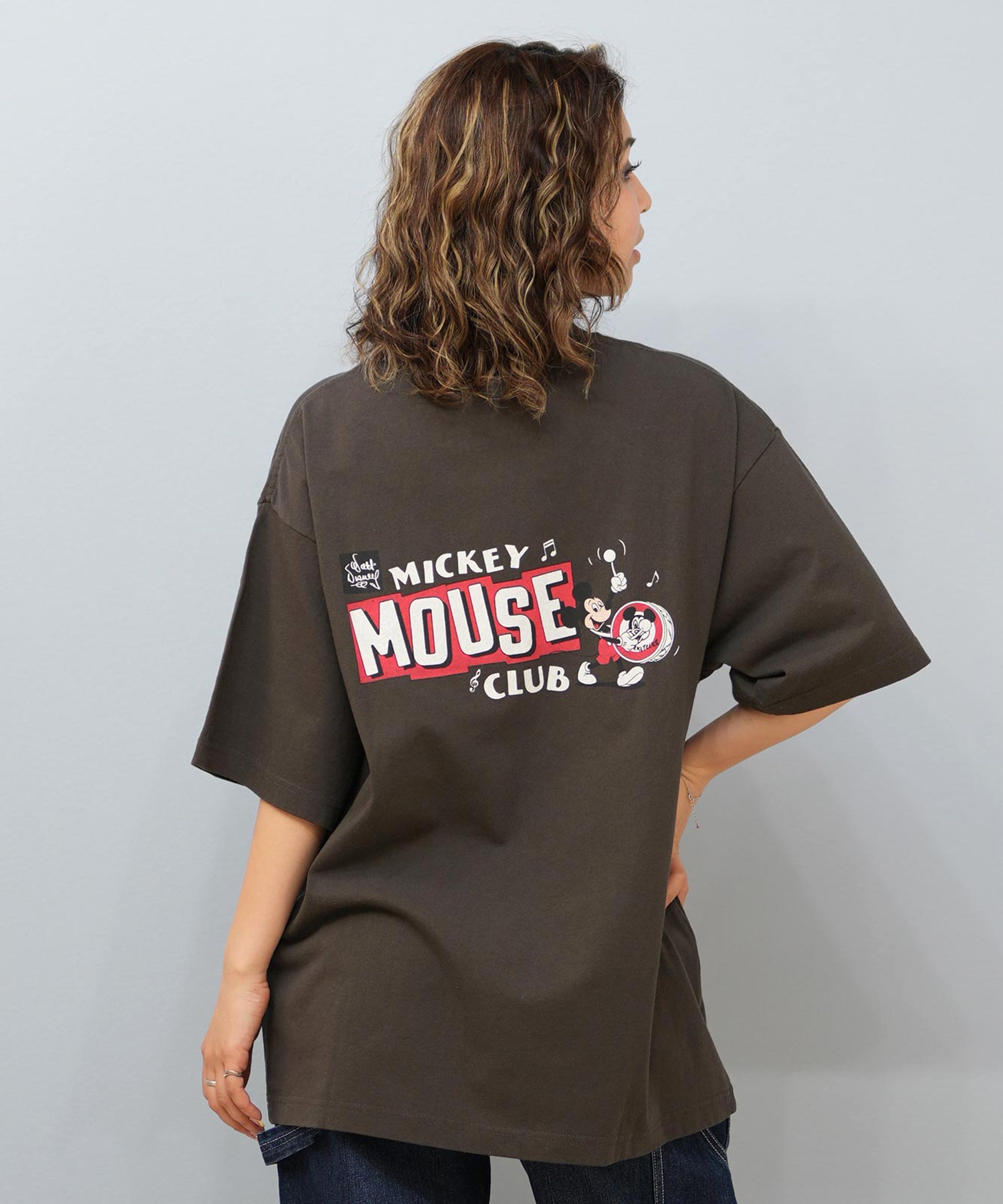 DISCUS ATHLETIC ディスカスアスレチック × Disney ディズニー コラボ 半袖 Tシャツ レディース ミッキーマウス 5287-5976(95BK-M)