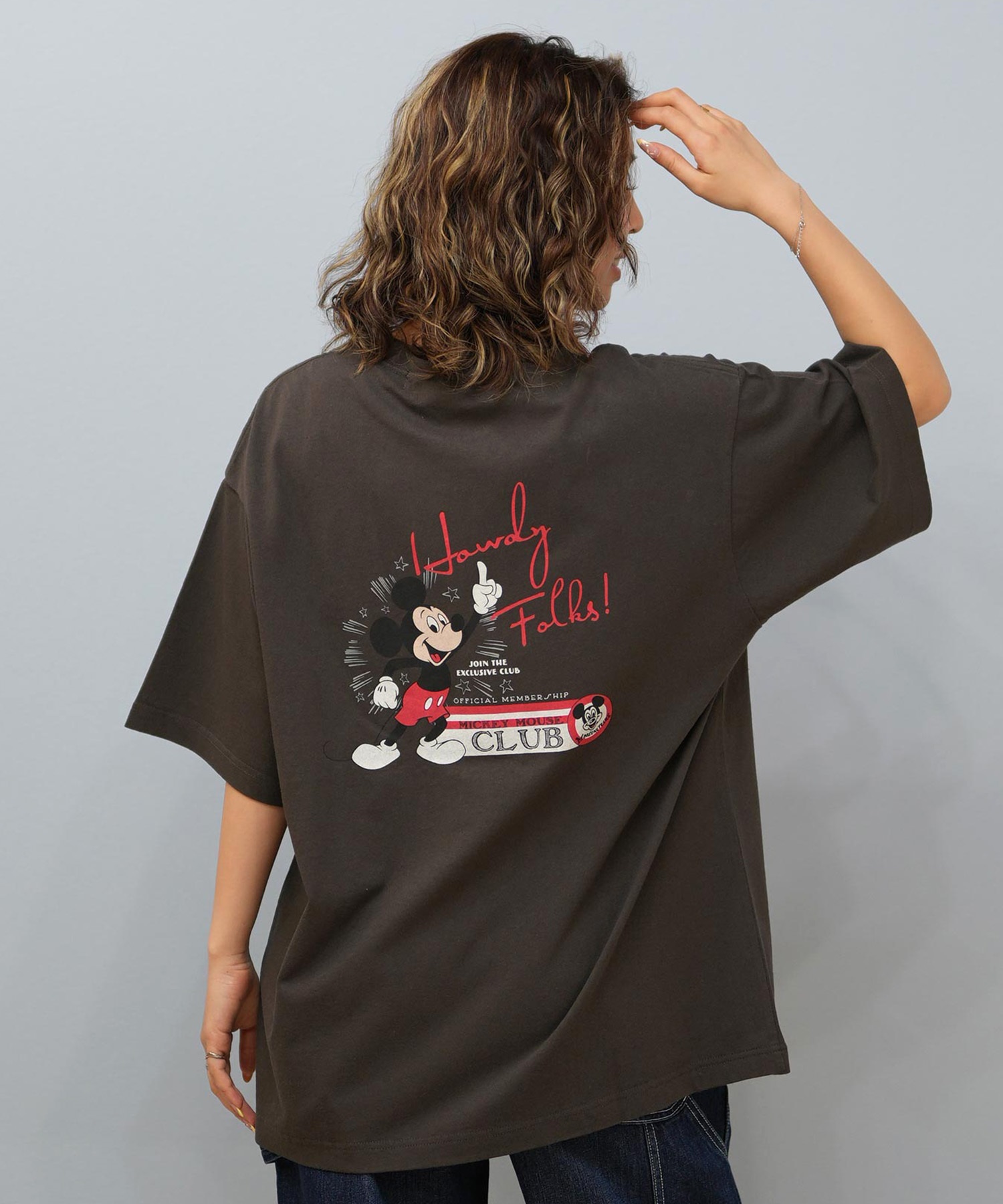 DISCUS ATHLETIC ディスカスアスレチック × Disney ディズニー コラボ 半袖 Tシャツ レディース ミッキーマウス 5287-5976(92BK-M)