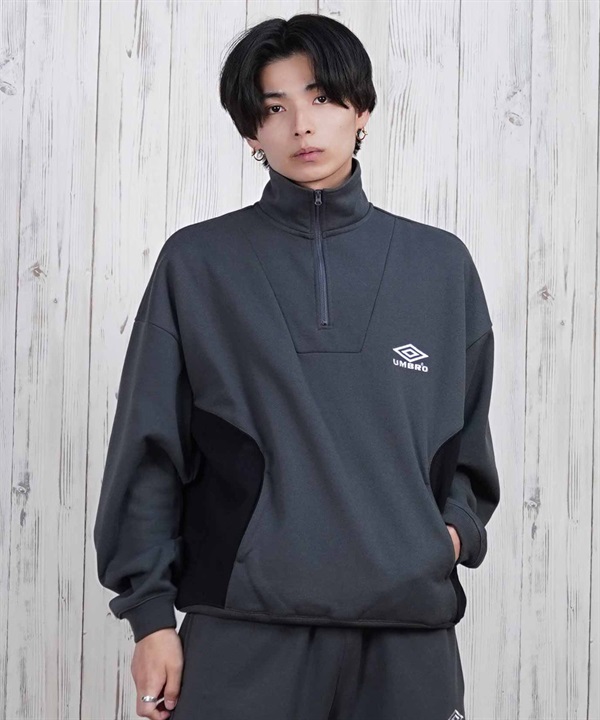 UMBRO アンブロ トレーナー ハーフジップ ユニセックス スウェット セットアップ対応 MD11MSMHZ01