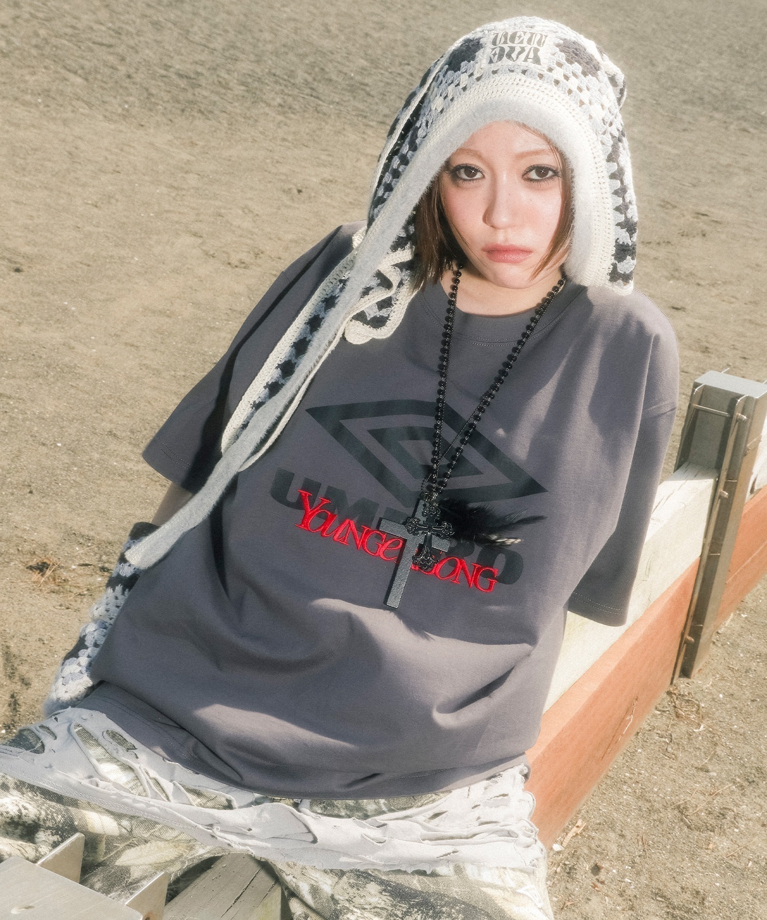 UMBRO アンブロ × Younger Song メンズ レディース 半袖 Tシャツ 