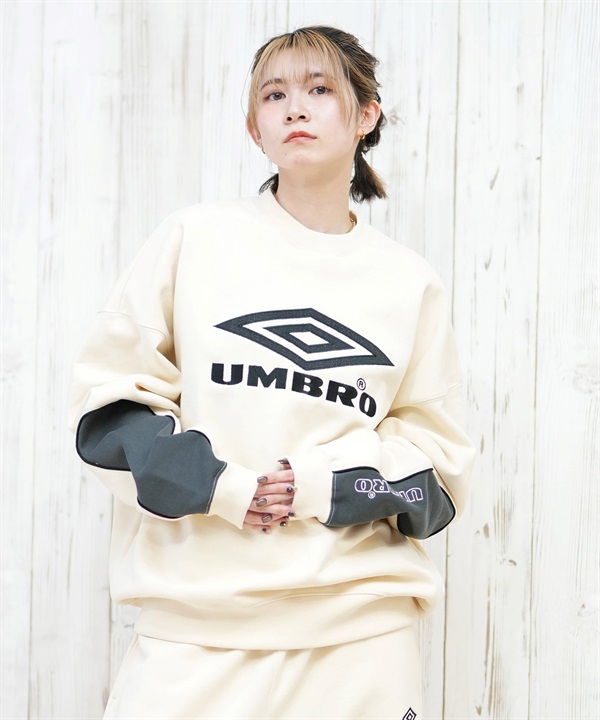 UMBRO アンブロ トレーナー レディース クルーネック スウェット 裏起毛 セットアップ対応 MD11WSMCL01 ムラサキスポーツ限定