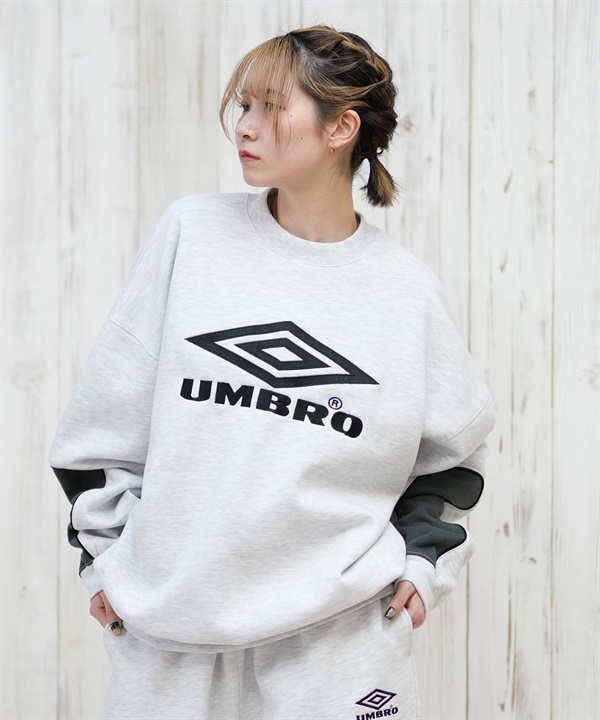UMBRO アンブロ トレーナー レディース クルーネック スウェット 裏起毛 セットアップ対応 MD11WSMCL01 ムラサキスポーツ限定