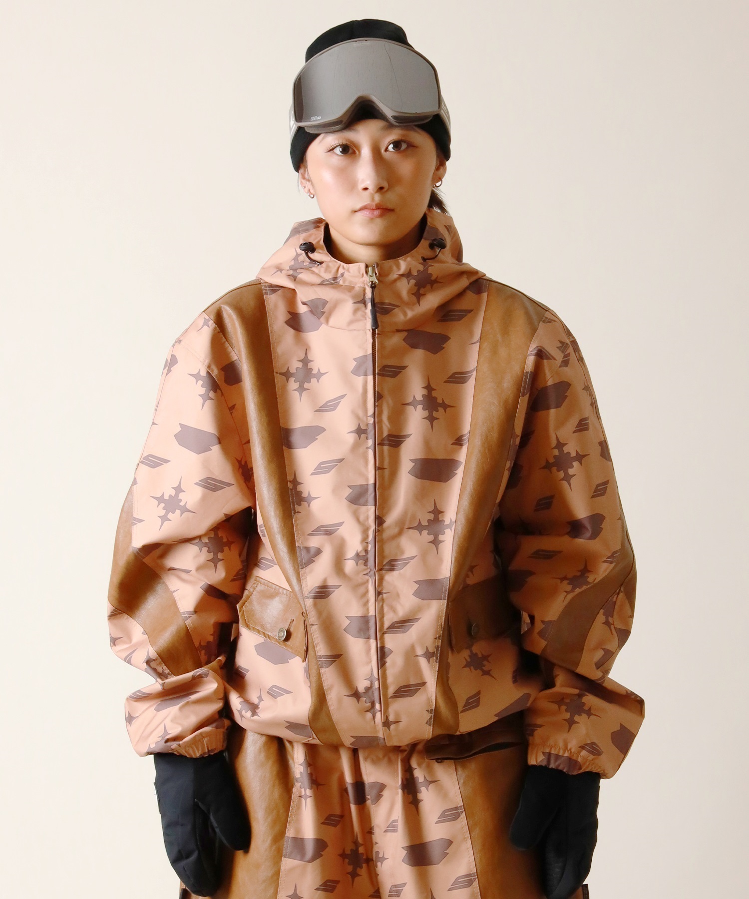 BSRABBIT ビーエスラビット JS CUT PANEL HOODED JACKET スノーボード