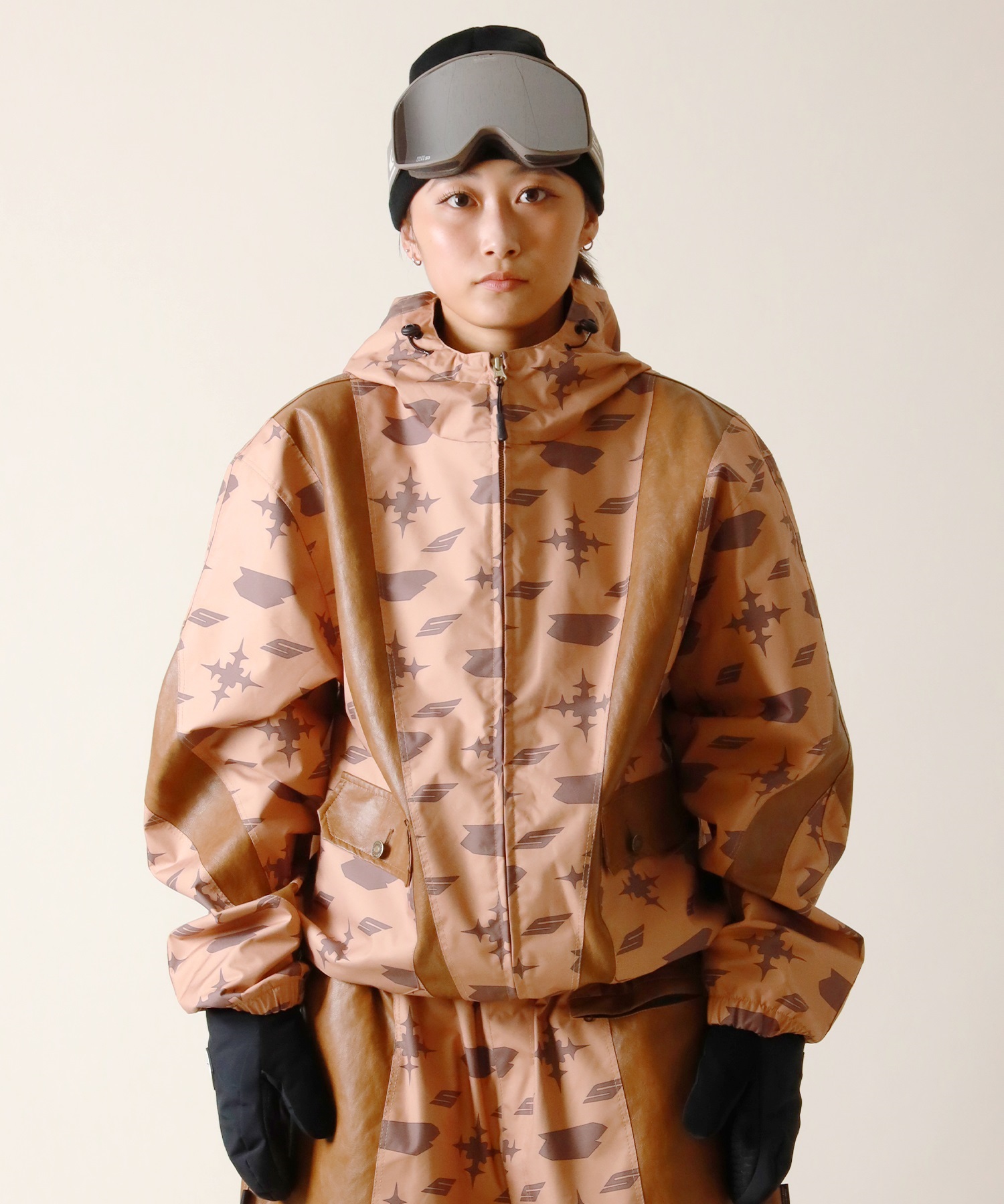 BSRABBIT ビーエスラビット JS CUT PANEL HOODED JACKET スノーボード