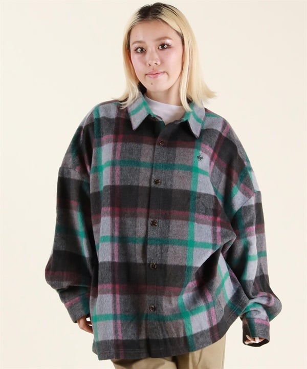 BEVERY HILLS P.C ビバリーヒルズポロクラブ ジャケット レディース チェック ユニセックス シャギーチェックシャツジャケット 5487-6142