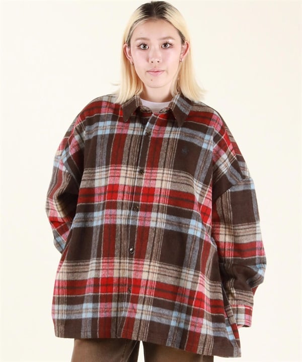 BEVERY HILLS P.C ビバリーヒルズポロクラブ ジャケット レディース チェック ユニセックス シャギーチェックシャツジャケット 5487-6142