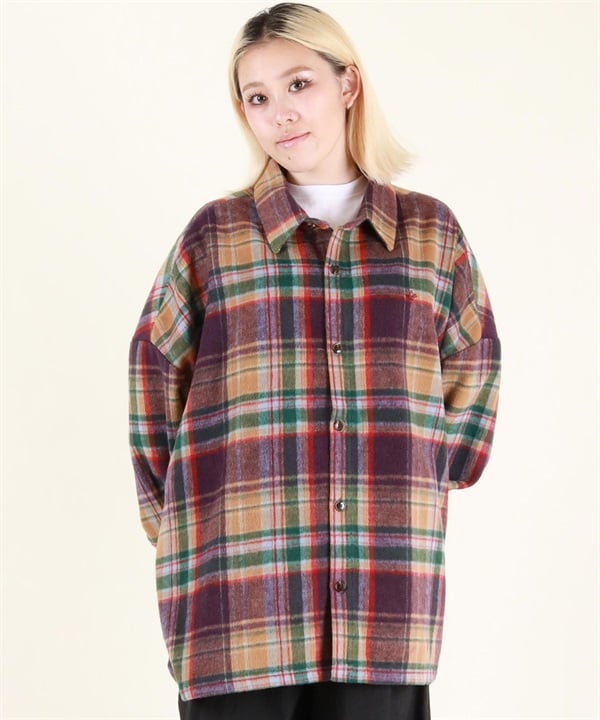 BEVERY HILLS P.C ビバリーヒルズポロクラブ ジャケット レディース チェック ユニセックス シャギーチェックシャツジャケット 5487-6142