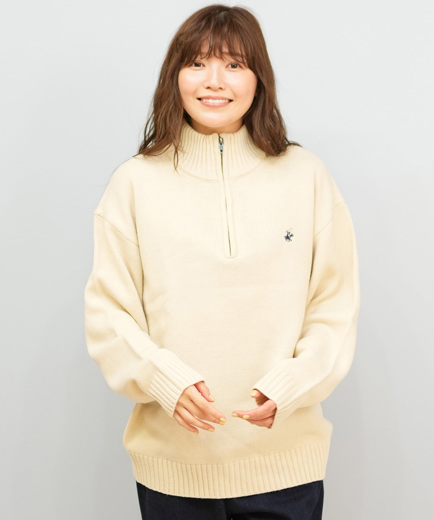 BEVERY HILLS P.C ビバリーヒルズポロクラブ ニット セーター レディース ハーフジップ ニットセーター 5422-9751(28IV-L)