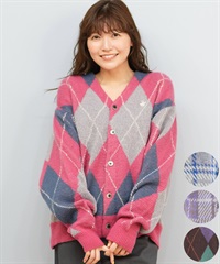 BEVERY HILLS P.C ビバリーヒルズポロクラブ ニット セーター カーディガン レディース チェック 5487-6751(15BR-M)