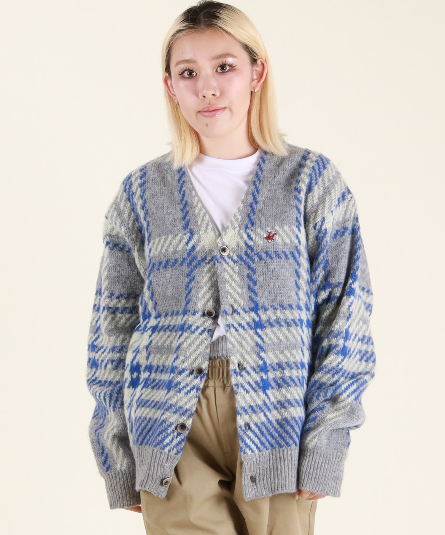 BEVERY HILLS P.C ビバリーヒルズポロクラブ ニット セーター カーディガン レディース チェック 5487-6751(29GY-M)