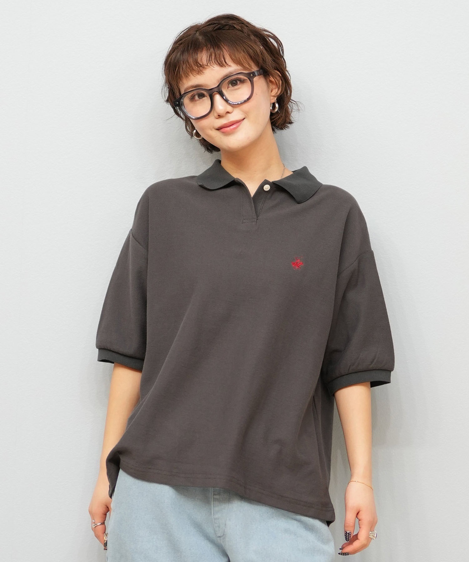 BEVERY HILLS P.C ビバリーヒルズポロクラブ 半袖 ポロシャツ レディース ワンポイント ボーダー 5287-5752(48BK-M)