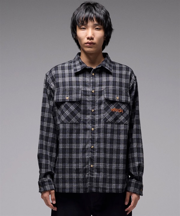 FORMER フォーマー 長袖 シャツ メンズ チェック ロゴ FSH-25406
