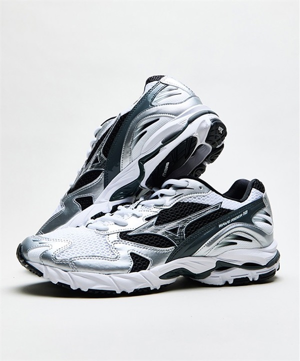 MIZUNO ミズノ スニーカー メンズ レディース シルバー 韓国 レトロ WAVE RIDER 10 ウエーブライダー D1GA210405