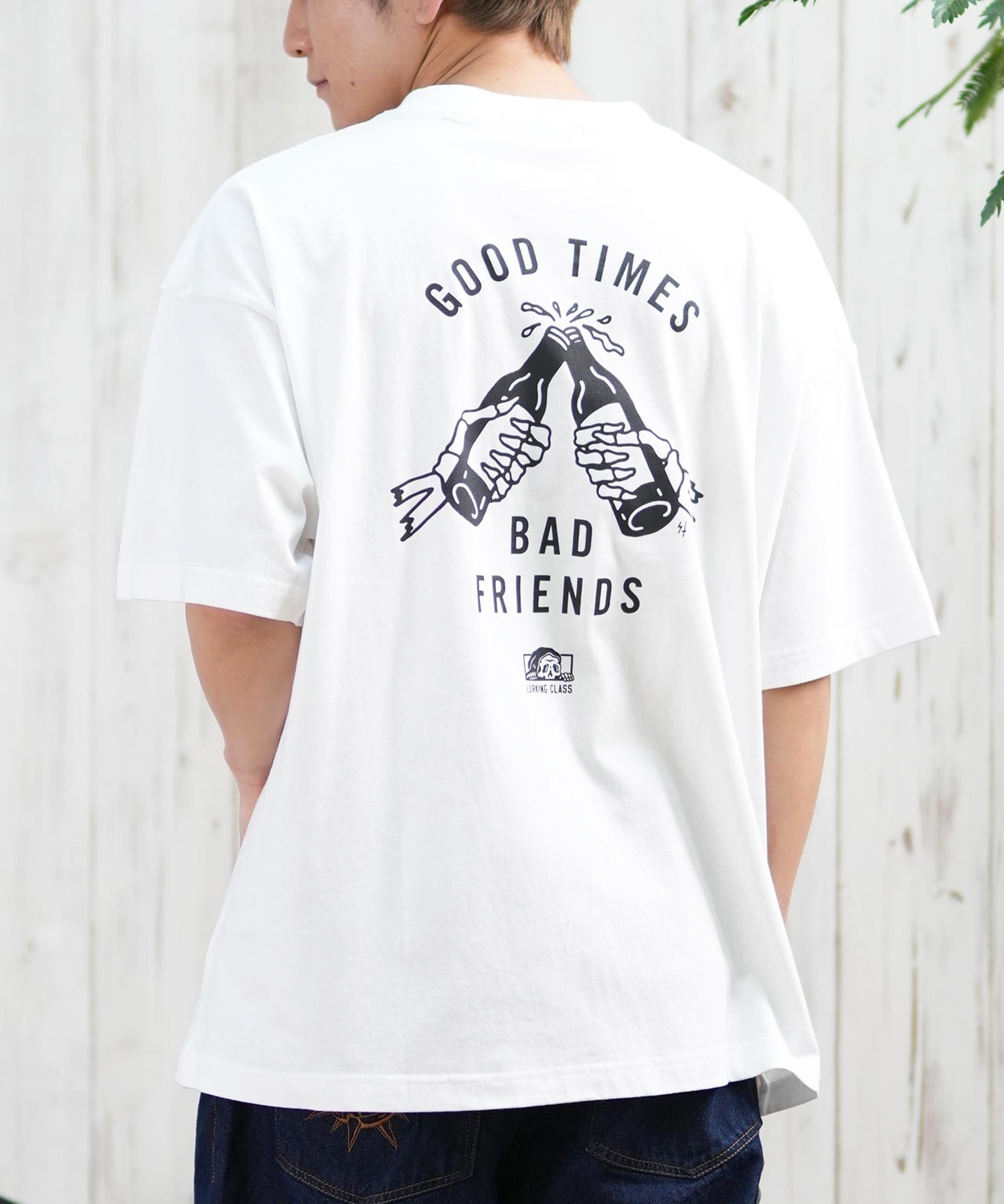 新品ドゥーズィエムクラス♡ラグランバックプリントTシャツ白完売 LURKING CLASS ラーキングクラス 半袖 Tシャツ メンズ ラグラン