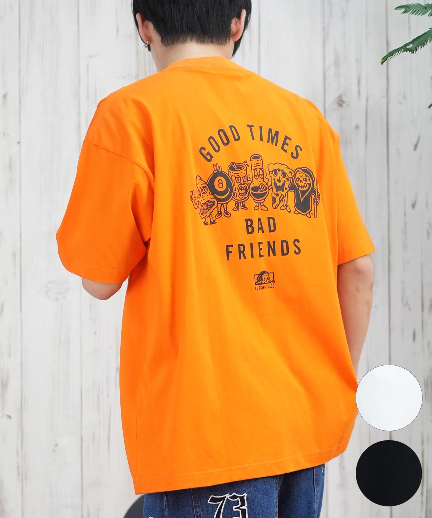 LURKING CLASS ラーキングクラス 半袖 Tシャツ メンズ バックプリント ST25STM03 ムラサキスポーツ限定(WHITE-M)