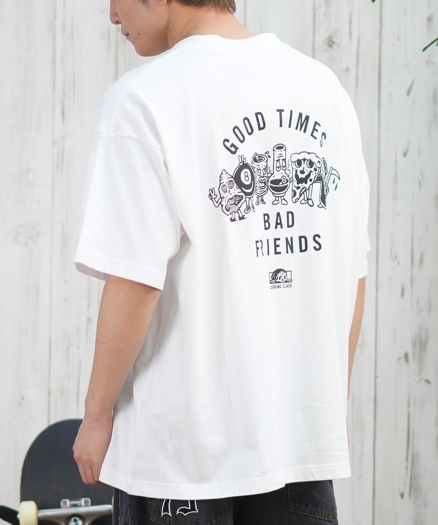 LURKING CLASS ラーキングクラス 半袖 Tシャツ メンズ バックプリント ST25STM03 ムラサキスポーツ限定(WHITE-M)