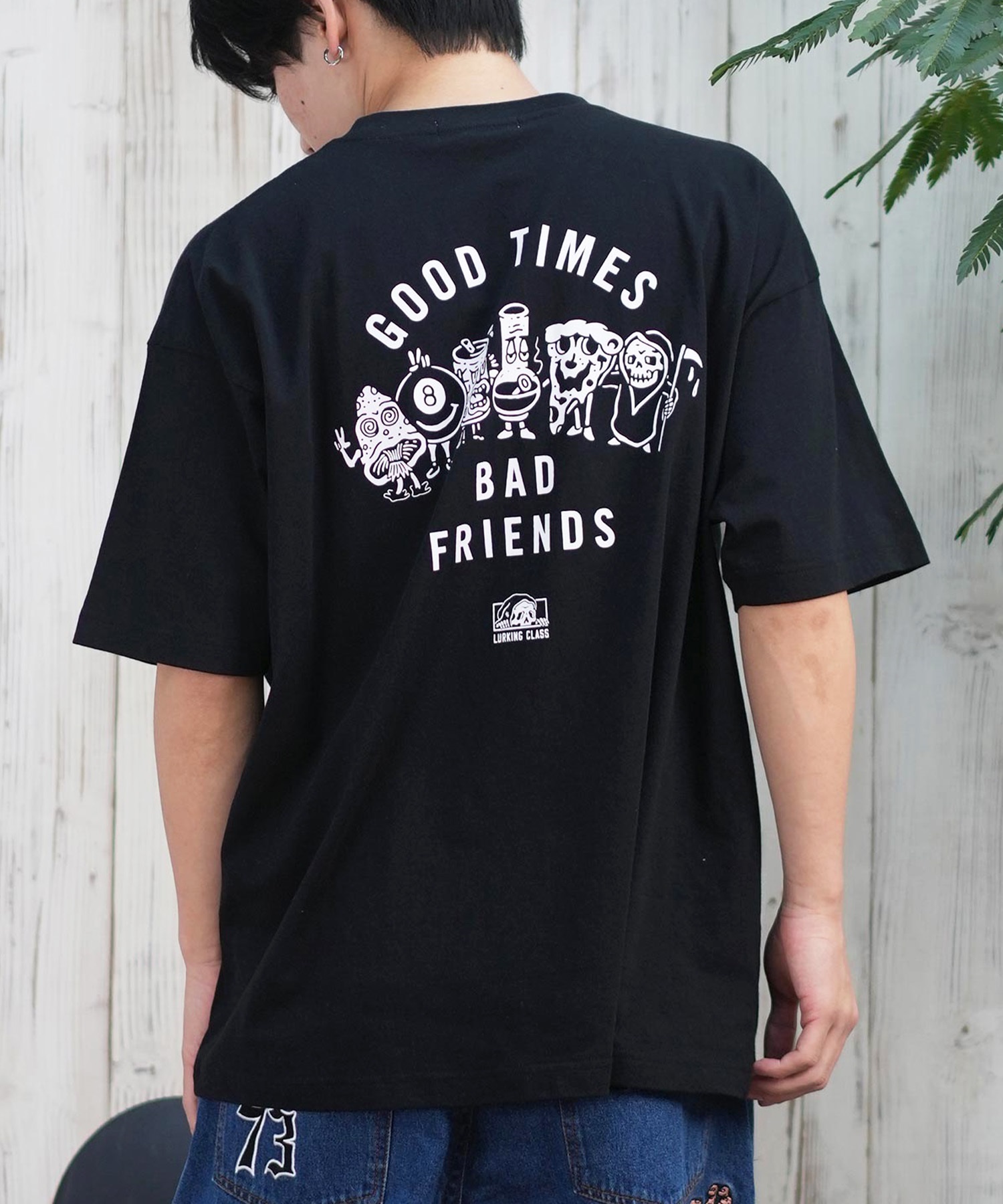 LURKING CLASS ラーキングクラス 半袖 Tシャツ メンズ バックプリント ST25STM03 ムラサキスポーツ限定(BLACK-M)