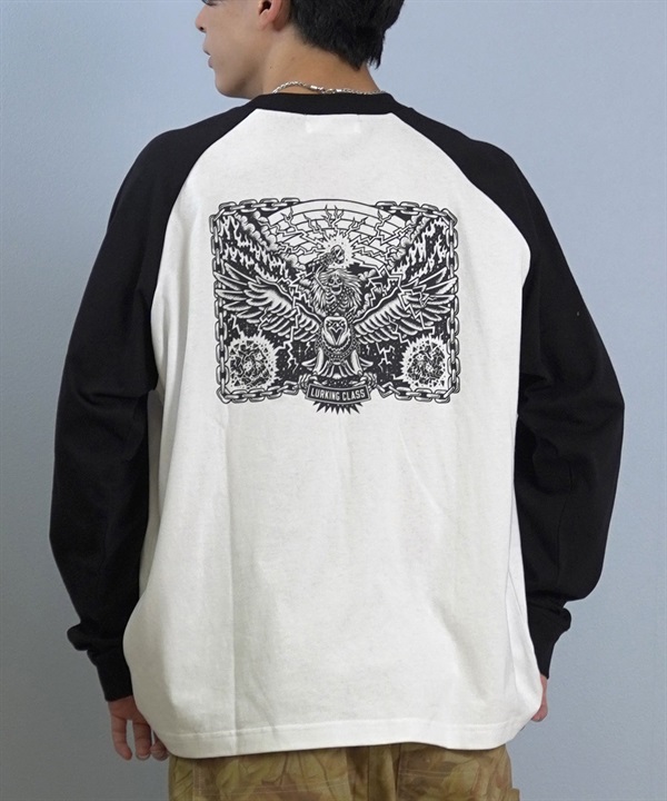 LURKING CLASS ラーキングクラス 長袖 Tシャツ ロンT メンズ ラグラン バックプリント オーバーサイズ UNCHAINED RAGLAN L S TEE ST25FTM04