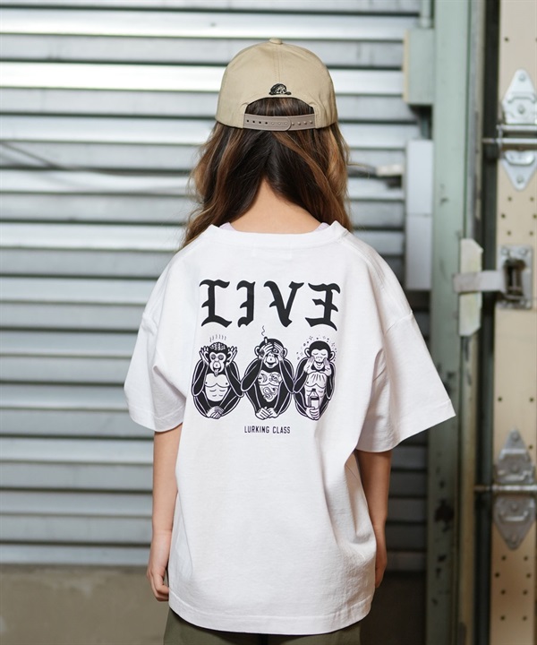 LURKING CLASS ラーキングクラス 半袖 Tシャツ キッズ ジュニア バックプリント LIV3 TEE ST25STM03K ムラサキスポーツ限定
