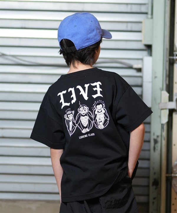 LURKING CLASS ラーキングクラス 半袖 Tシャツ キッズ ジュニア バックプリント LIV3 TEE ST25STM03K ムラサキスポーツ限定