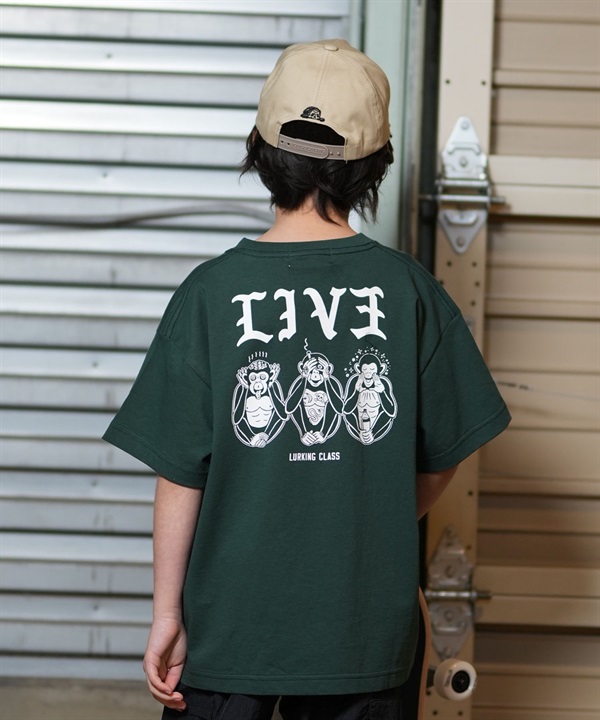 LURKING CLASS ラーキングクラス 半袖 Tシャツ キッズ ジュニア バックプリント LIV3 TEE ST25STM03K ムラサキスポーツ限定
